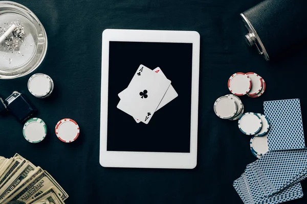 Mobile phone showing live blackjack table